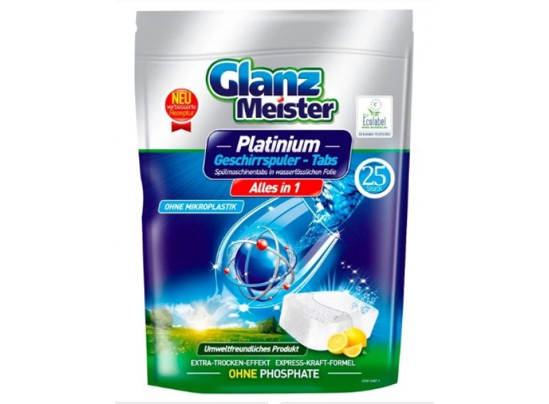 Таблетки для посудомийних машин Glanz Meister Platinum 16 г х 25 шт  (97-370)